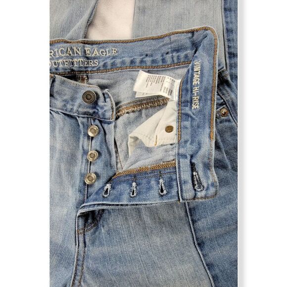 American Eagle Two tone Vintage High Rise Jeans Size 4 - Picture 3 of 3
